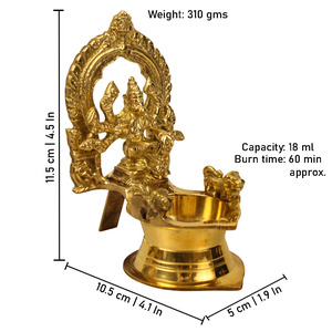 Lámpara de Pooja Artesanal de Latón Varahi Amman Vilakku, Diosa Sagrada Varahi Deepam - Product Image 2