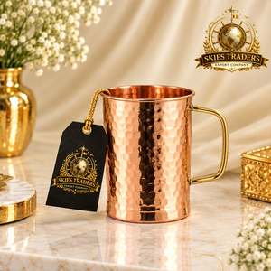 Gobelet en cuivre pur martelé fait main, verre à eau, tasse, bienfaits ayurvédiques pour la santé, vaisselle de cuisine, articles de table - Product Image 4