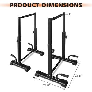 Station de barres de traction réglable sur 6 niveaux, ensemble de barres parallèles robustes de 1200 lb pour entraînement complet du corps et entraînement de fitness - Product Image 4