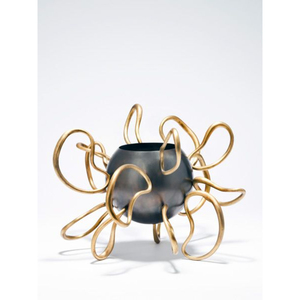 Cuencos para servir alimentos de diseño rústico vintage, chapados en oro de alta calidad, hechos de metal de alta calidad, a un precio impresionante. - Product Image 3