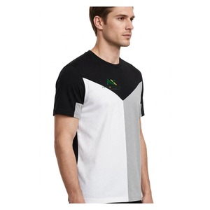 Men Black White <b>Grey</b> Color Block <b>T</b> <b>Shirt</b> Geometric Triangle Design Short Sleeve Casual Summer Top Modern Streetwear Apparel - Product Image 3