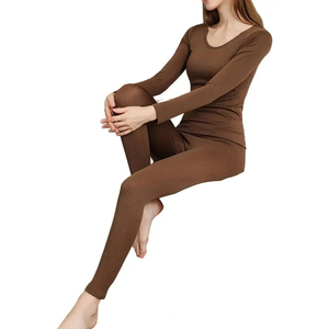 Sous-vêtements thermiques d'hiver pour femmes, longs caleçons avec doublure en polaire double couche, de haute qualité - Product Image 4