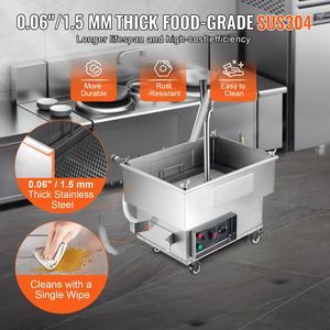 18L filtro friggitrice 10 L/min olio velocità di filtrazione commerciale cucina acciaio fabbricazione ruote girevoli olio tubo per ristorante - Product Image 5