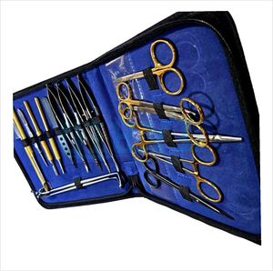 Nouvel Arrivage Kit d'Instruments de Chirurgie Mineure en Acier Doré : Porte-Aiguille, Ciseaux Metzenbaum, Ciseaux à Pansements, Manche de Scalpel - Product Image 3