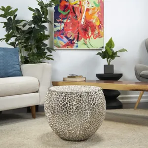 Modern Decorative Metal <b>Coffee</b> <b>Table</b> with Weathered Steel Patina Base Luxury Home Furniture Storage Living Room Use - Product Image 3