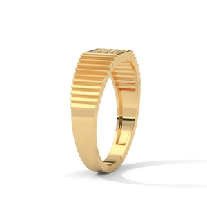 Anillo de Oro con Diamantes, Diseño Cuadrado, Joyería Masculina para Regalo de Boda o Fiesta - Product Image 2