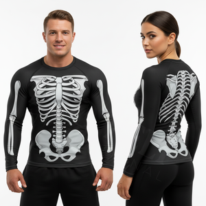 Ropa de Entrenamiento MMA BJJ, Camiseta de Compresión con Diseño Impreso en Toda la Superficie, Manga Larga, Deportiva, Multiusos, Rashguard - Product Image 3