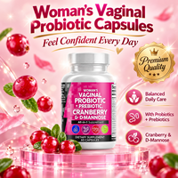 Capsules de Probiotiques pour Femmes Marque Blanche Canneberge D-Mannose Prébiotique Équilibre de la Flore Vaginale Supplément OEM ODM 60 Capsules