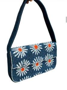Bolso de mano con bordado de cuentas de semillas para mujer, bolso decorativo con bordado de cuentas para festivales y eventos - Product Image 5
