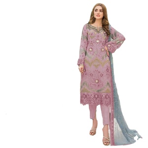 Red Carpet Function Wear Ethnic Wear Afghan Special Embroidered Viscose Unstitched Salwar Kameez with <b>Stole</b> for Women - Product Image 1