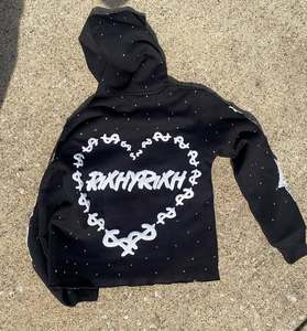 Ensemble survêtement streetwear homme en coton épais surdimensionné avec impression 3D en relief – Sweat à capuche et pantalon de jogging - Product Image 2
