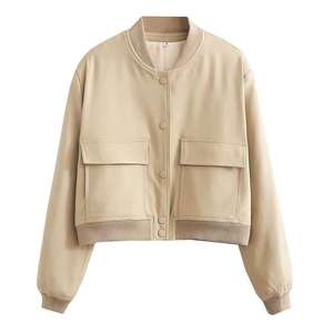 Chaqueta de forro polar Triveers con cuello alto, estilo oversize, chaqueta sherpa informal deportiva para mujer. - Product Image 3