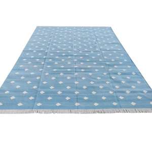 Flatweave Style <b>Rug</b> Handcrafted from Durable Cotton for Use in Bedrooms, Living Rooms, or Entryways - Product Image 2
