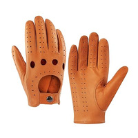 Gants de conduite en cuir perforé respirants unisexes pour la course automobile avec sangle de poignet réglable pour les sports de plein air