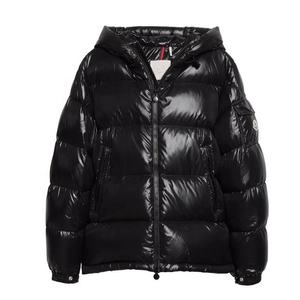 Veste d'hiver unisexe noire à capuche, rembourrée de duvet, coupe-vent, fermeture éclair, style décontracté, coupe régulière - Product Image 1