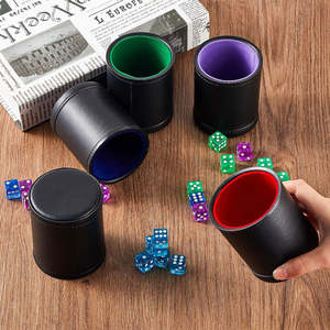 Componentes de Juego de Mesa de Lujo Únicos, Personalizables con Logotipo, Cubierta de Cuero para Juegos de Azar, Interior de Terciopelo Suave, Vaso para Dados de PU Familiar y Divertido - Product Image 4