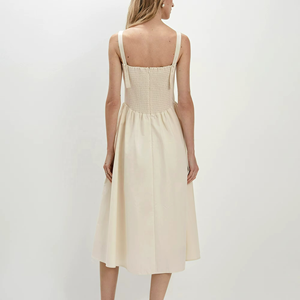 Vestido de Algodón Ecológico para Mujer, Estilo Palacio Francés Retro, Color Sólido, Ropa Tradicional para Fiesta, Venta al Por Mayor Personalizada - Product Image 5