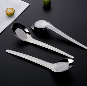 Cuchara de sopa de acero inoxidable con mango pequeño, pieza decorativa para mesa de boda, excelente calidad, 2 piezas. - Product Image 5