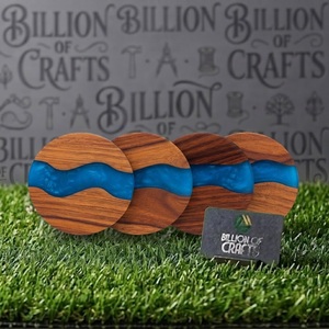 Premium Wood and Resin <b>Coaster</b> Set Custom Decorative <b>Drink</b> <b>Coasters</b> for Home Dining Restaurant and Hospitality - Product Image 2