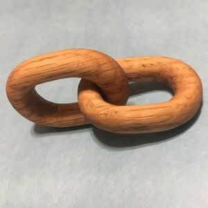 Chaîne décorative en bois sculptée à la main, 3 maillons, style rustique, pour table basse, grande chaîne pour la décoration intérieure - Product Image 1