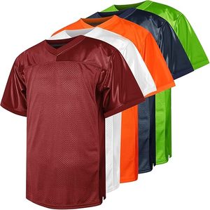 Mahroon V-Neck Football Jersey Short Sleeve Lightweight Polyester Sport <b>Shirt</b> for Men and Women in Multiple Colors - Product Image 1