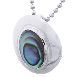 Exquisite Irregular <b>Abalone</b> Inlay Silver Triangle Pendant for Women - Product Image 2