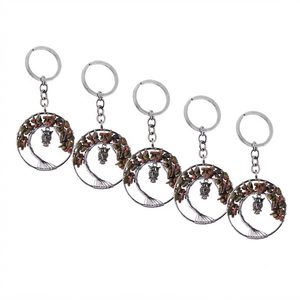 Llavero de cristal de alta calidad, llavero de árbol de la vida de unakita, llavero de piedra natural con diseño de búho, regalos para mujeres. - Product Image 2
