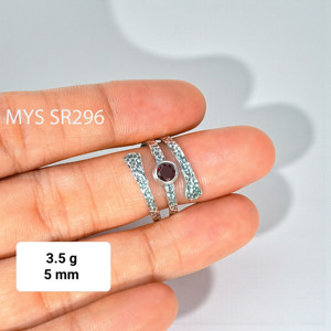 Natural Red <b>Garnet</b> Gemstone 925 Sterling <b>Silver</b> <b>Rings</b> Round Stone <b>Rings</b> Wholesale Price <b>Silver</b> Vintage Designer Women Jewelry - Product Image 2