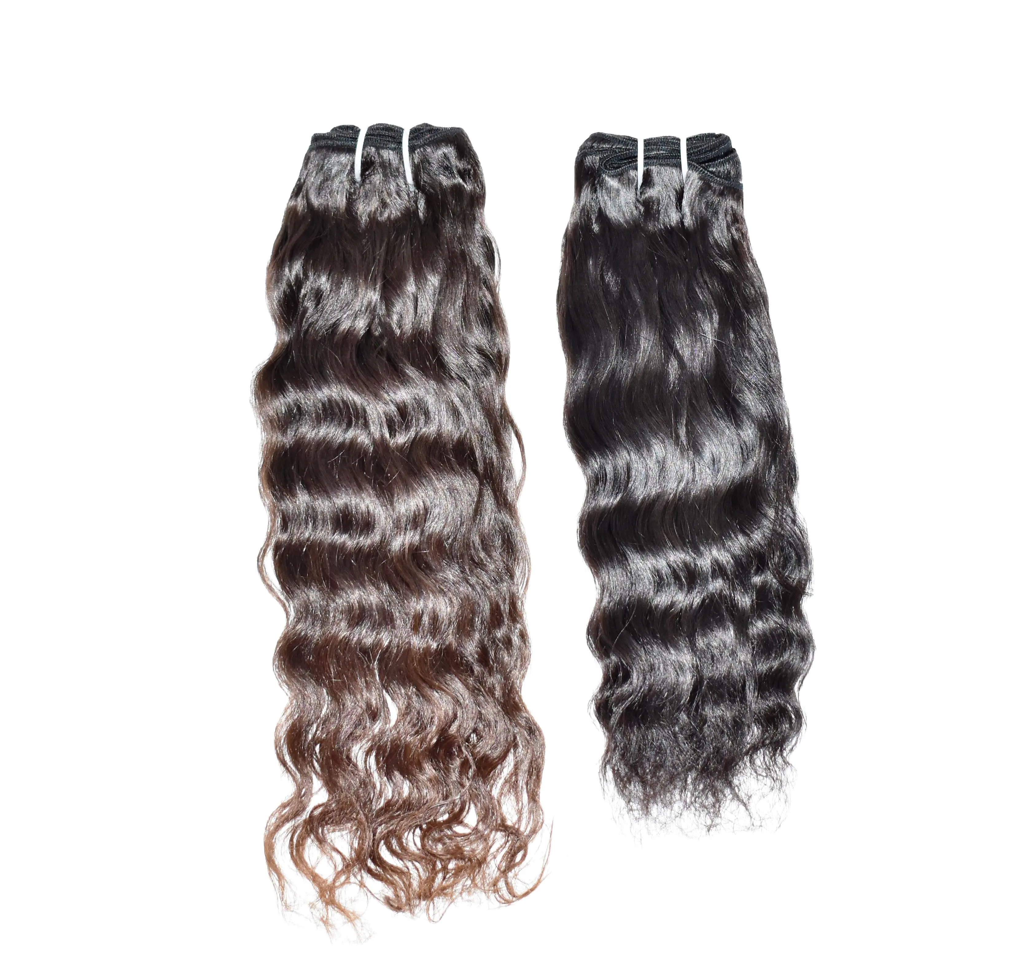 Cuticle Aligned Bundles 100 % Raw Natural Indian Curly Virgin genius weft manufactures Human Hair Extension