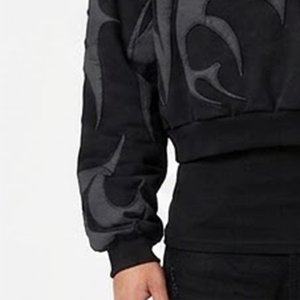 Sudadera con Capucha Oversize para Hombre, Diseño Tribal Negro, Estilo Urbano, Felpa Francesa, Manga Regular, Ropa de Otoño - Product Image 6