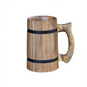 Verre à vin classique vintage en bois, fait main, en bois naturel, tasse à bière, thé, café, mug pour bar, maison, extérieur, fête, Craftera Exports - Product Image 3