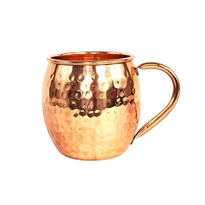 Artisanal Dimpled Textured Silver Finish Pure Copper Moscow Mule Cup – <b>Golf</b> Ball Pattern Metallic Tumbler for Cold Refreshments. - Product Image 4