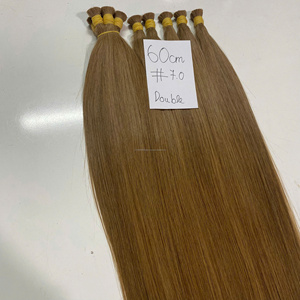 Colore dei capelli lisci #<span class=keywords><strong>7.0</strong></span> origine all'ingrosso 100% extension dei capelli vietnamiti grezzi non trasformati alla rinfusa dritte