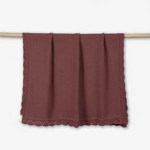 Spring <b>Autumn</b> Knitted Eco-Friendly 100% Cotton Vietnam Solid Color Rectangle <b>Throw</b> Baby Blanket Cute Machine Wash Cold Heirloom - Product Image 2