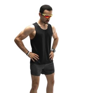 <b>Men's</b> <b>Black</b> Sleeveless Athletic <b>Tank</b> <b>Top</b> Racerback Gym Shirt Muscle Training Vest Lightweight Custom Sportswear Manufacturer - Product Image 2