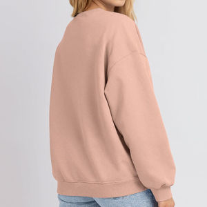 เสื้อสเวตเชิ้ตผู้หญิงทรงโอเวอร์ไซส์ คอกลม สีพื้น ผ้าถัก แขนยาว ไหล่ตก สไตล์ลำลอง สำหรับใส่ในฤดูใบไม้ร่วง - Product Image 2