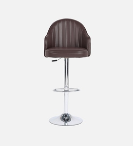 Orbit Bar Chair Brown Colour Modern Counter Height <b>Stool</b> <b>Kitchen</b> Bar Furniture Sleek Contemporary Design Cushioned PU <b>Leather</b> - Product Image 1
