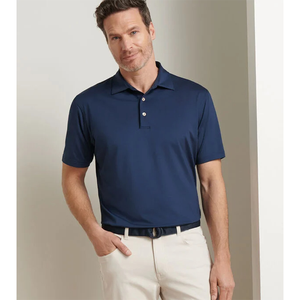 Polo à manches courtes pour homme '' SOSH4 '' - Couleur unie - Coupe classique - Respirant - Vêtement décontracté - Tissu piqué - Violet - Product Image 1