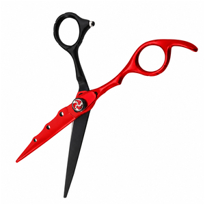 Tijeras de Peluquería Profesionales de 6 Pulgadas, Acero Inoxidable, Hoja Afilada, Logotipo Personalizado, Ligeras, Rojas y Negras, para Uso en Salón y Barbería - Product Image 6