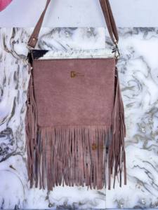 Elegante bolso de mano cruzado de piel de vaca con cabestrillo de pelo a la moda en cuero de piel de imitación monedero con flecos regalo de cuero - Product Image 4