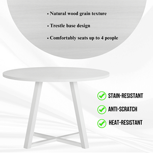 Set da Pranzo Rotondo Evatt in 5 Pezzi, Elegante Tavolo Blu con 4 Sedie per Sala da Pranzo - Product Image 6