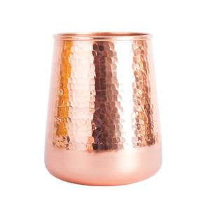 Juego de 4 vasos de agua de cobre puro con diseño fabuloso, hechos a mano con corte de diamante y acabado martillado, para uso en el hogar y la cocina. - Product Image 5