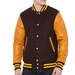 Veste de sport en cuir pour homme, manches en cuir, automne-hiver, meilleure qualité, sur mesure - Product Image 1