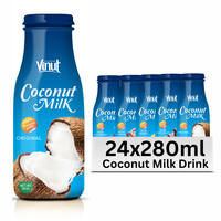 Boisson au lait de coco originale, canette en aluminium 280ml, faible MOQ et échantillon gratuit, marque VINUT, boisson au lait de coco pour la vente en gros
