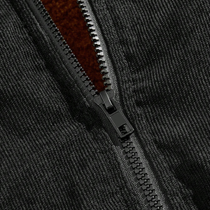 Veste en polaire unisexe noire avec doublure en sherpa marron, fermeture éclair, col rond, coupe ample, imperméable et coupe-vent, idéale pour le printemps - Product Image 4