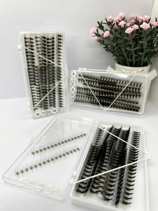 ขนตาปลอม3D 4D 6D 5D แบบเกาหลีความเร็วสูงพิเศษผ้าแคชเมียร์สีดำด้าน CC DD ขดยาวแบบผสม - Product Image 3