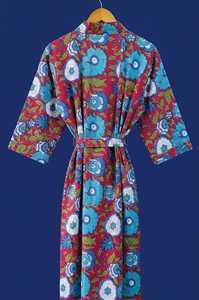 Kimono unisexe en coton pour l'été et le printemps, longue robe de bain pour femme, style plage, tenue décontractée, kimono long imprimé en coton - Product Image 4