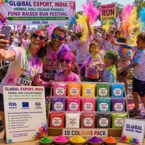 Holi Colored Powder 50g 100g <b>Packs</b> Gulal Rangoli Colors Blue Pink Yellow Green Orange Red Purple Holi Colour Powder - Product Image 3