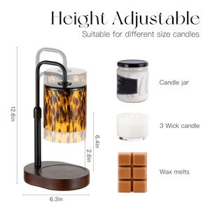 LANJO Vintage Leopard Electric Lamp 2 Bulbs Adjustable Height Dimmable Aromatherapy <b>Candle</b> Warmer-Mothers Day Gift for Women - Product Image 3