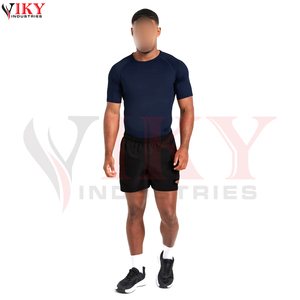 Conjunto Deportivo 2026 Azul Marino: Camiseta de Compresión y Pantalones Cortos Negros de Secado Rápido y Transpirables para Gimnasio, Fitness y Entrenamiento - Product Image 5
